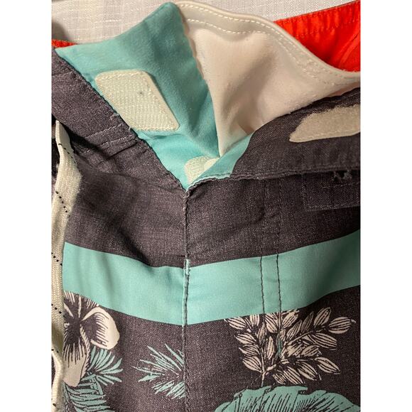 Mens Goodfellow and Co. Swim Bathing Trunks, 33 waist, Hawaiian Floral Aqua Gray - Picture 6 of 14